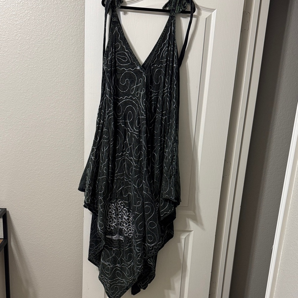 Green acid wash Celtic Patterned Dress 3X